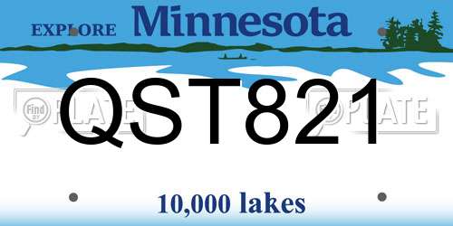 QST821 Minnesota License Plate