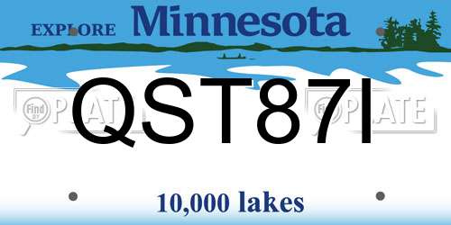 QST87I Minnesota License Plate