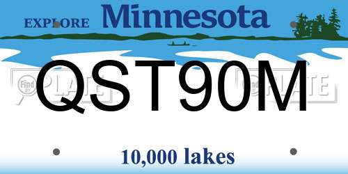 QST90M Minnesota License Plate