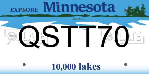 QSTT70 Minnesota License Plate