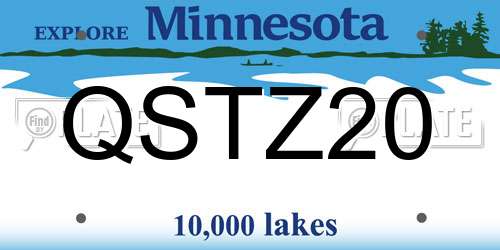 QSTZ20 Minnesota License Plate