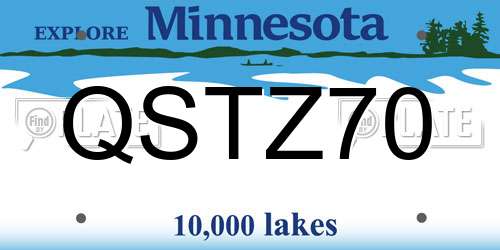QSTZ70 Minnesota License Plate