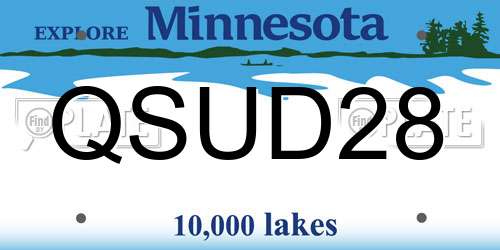 QSUD28 Minnesota License Plate