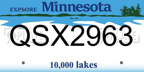 QSX2963 Minnesota License Plate