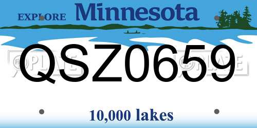 QSZ0659 Minnesota License Plate