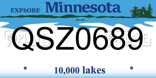 QSZ0689 Minnesota License Plate