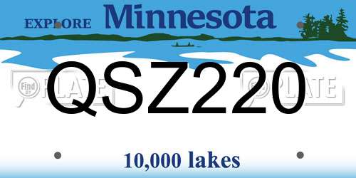 QSZ220 Minnesota License Plate