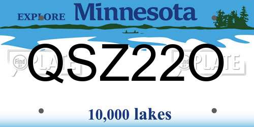 QSZ22O Minnesota License Plate