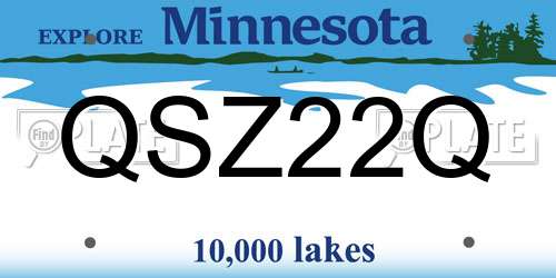 QSZ22Q Minnesota License Plate