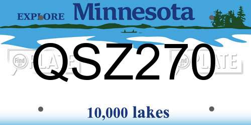 QSZ270 Minnesota License Plate
