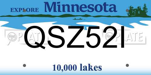 QSZ52I Minnesota License Plate