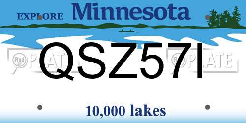 QSZ57I Minnesota License Plate