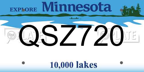 QSZ720 Minnesota License Plate