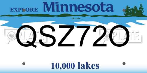 QSZ72O Minnesota License Plate