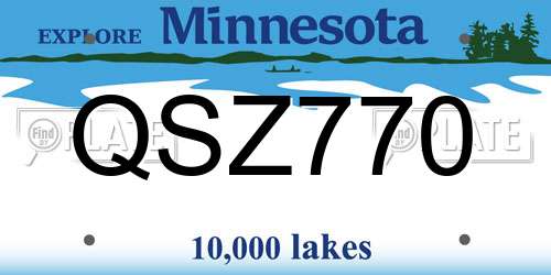 QSZ770 Minnesota License Plate
