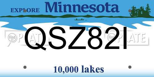 QSZ82I Minnesota License Plate