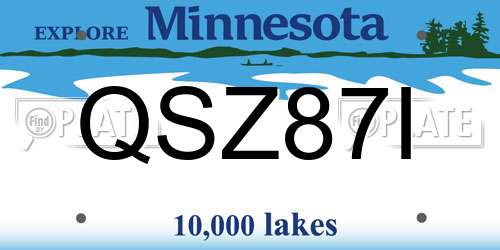 QSZ87I Minnesota License Plate