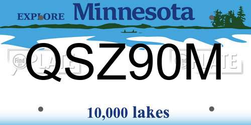 QSZ90M Minnesota License Plate