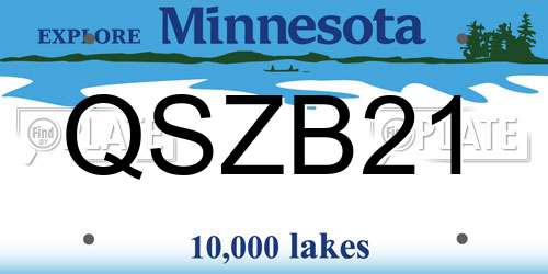 QSZB21 Minnesota License Plate
