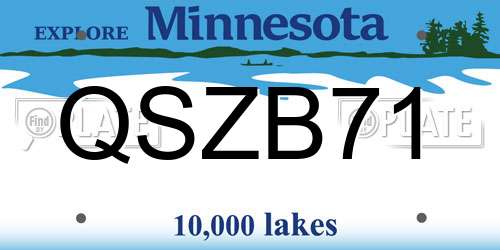 QSZB71 Minnesota License Plate