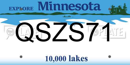 QSZS71 Minnesota License Plate