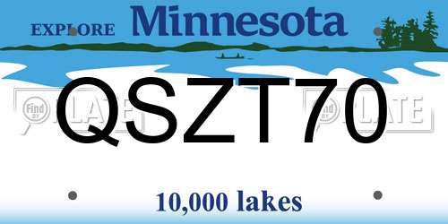 QSZT70 Minnesota License Plate