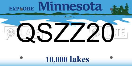 QSZZ20 Minnesota License Plate