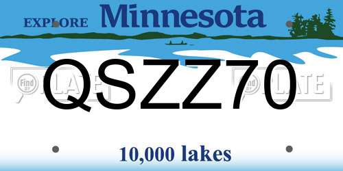 QSZZ70 Minnesota License Plate
