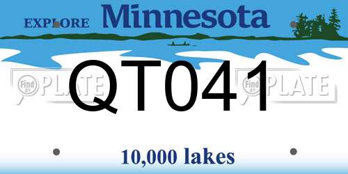 QT041 Minnesota License Plate