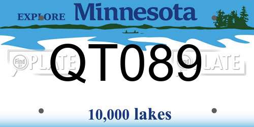 QT089 Minnesota License Plate