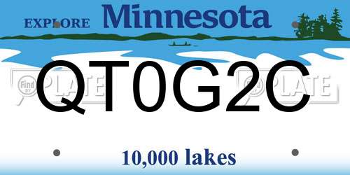 QT0G2C Minnesota License Plate