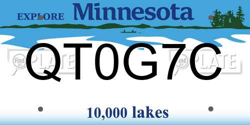 QT0G7C Minnesota License Plate