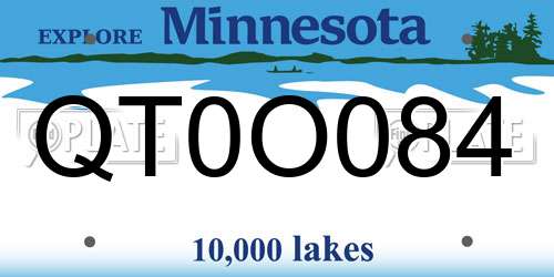 QT0O084 Minnesota License Plate