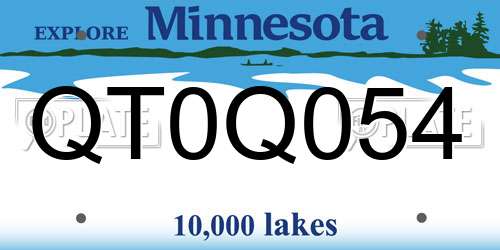 QT0Q054 Minnesota License Plate