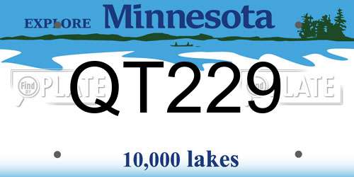 QT229 Minnesota License Plate