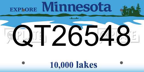 QT26548 Minnesota License Plate
