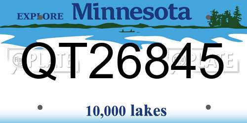 QT26845 Minnesota License Plate