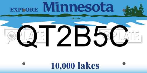 QT2B5C Minnesota License Plate