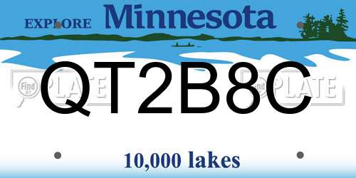 QT2B8C Minnesota License Plate