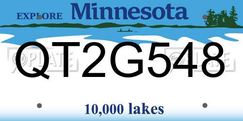 QT2G548 Minnesota License Plate