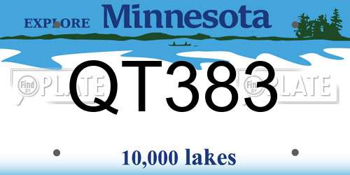 QT383 Minnesota License Plate