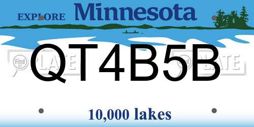 QT4B5B Minnesota License Plate