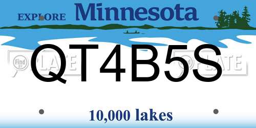 QT4B5S Minnesota License Plate