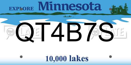 QT4B7S Minnesota License Plate