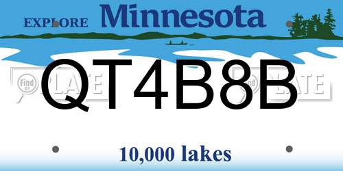 QT4B8B Minnesota License Plate