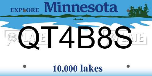 QT4B8S Minnesota License Plate