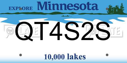 QT4S2S Minnesota License Plate