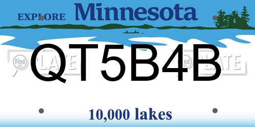QT5B4B Minnesota License Plate