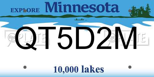 QT5D2M Minnesota License Plate