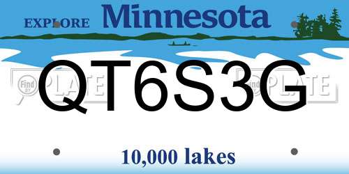 QT6S3G Minnesota License Plate